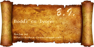 Bodócs Ivonn névjegykártya